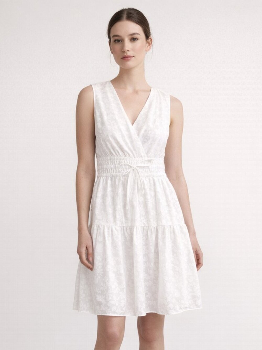 Tommy Hilfiger Women's Petal Burnout Fit and Flare Dress White Size 8